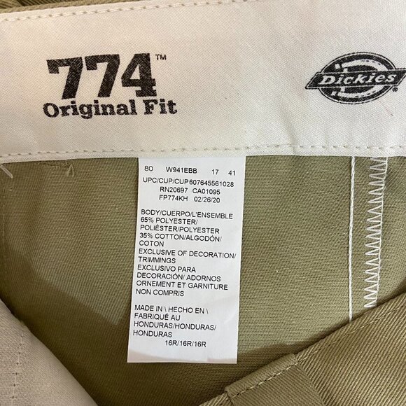 Dickies Women's Original Work Pants Size 16R (38 x 31) Mid Rise Khakis New - Picture 8 of 8